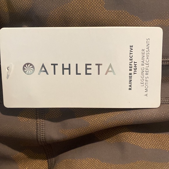NWT Athleta Rainier Reflective Tight, Camo Lux Reflective Bluff Grey, Size 3X - Picture 7 of 8
